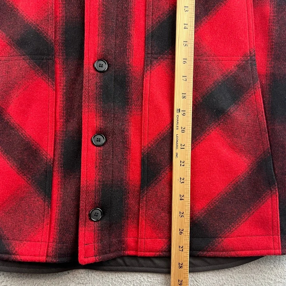 Stormy Kromer Mens Red Black Buffalo Plaid 100% Wool Button Front Vest XL USA